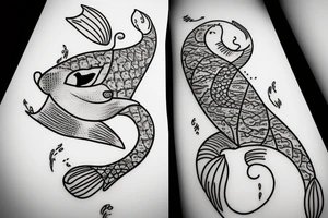 cat with some fish tattoo idea