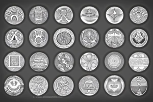 Polynesian style, thin moon inscribed in circle tattoo idea
