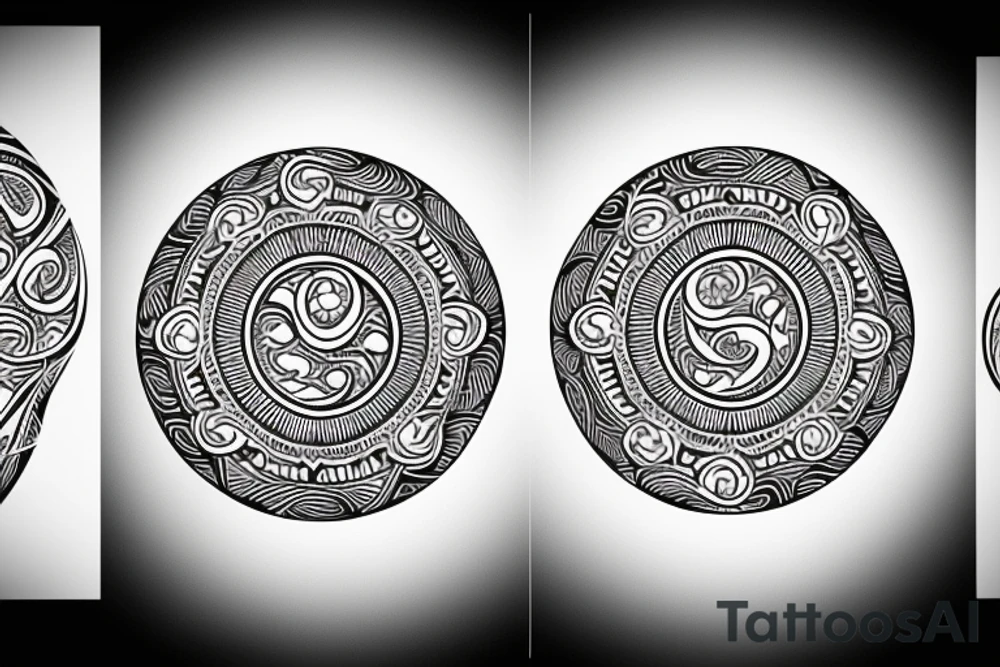 Polynesian style, thin halfmoon inscribed in circle tattoo idea Polynesian style, thin halfmoon inscribed in circle tattoo idea