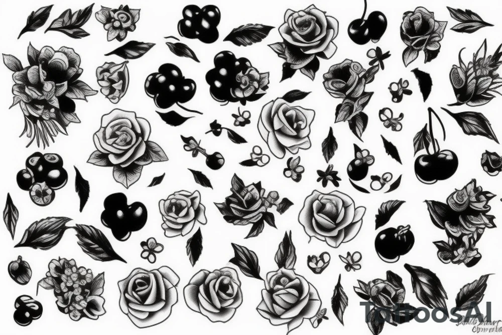 Black cherry tattoo idea