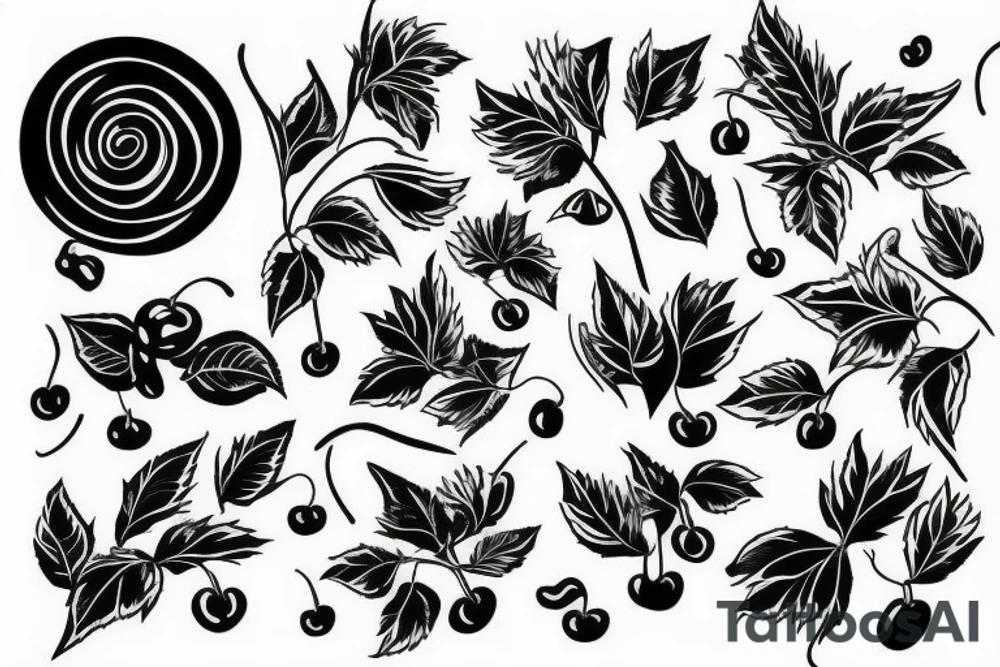 Black cherry tattoo idea
