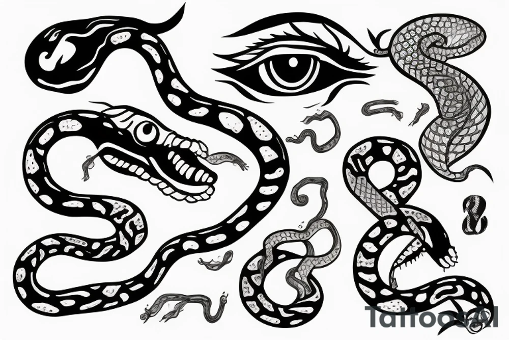snake with red eye tattoo idea