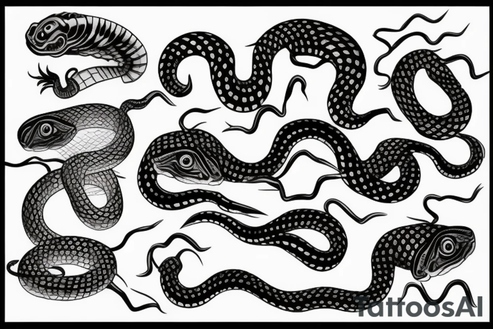 snake with red eye tattoo idea