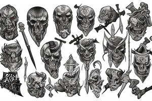 orc with two axes tattoo idea