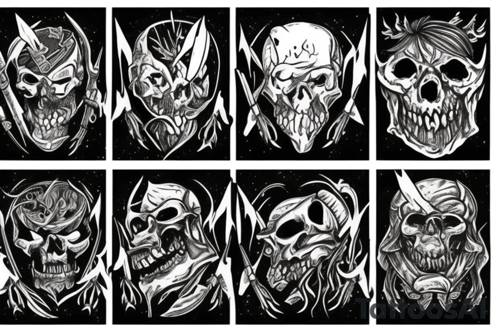 orc with two axes tattoo idea