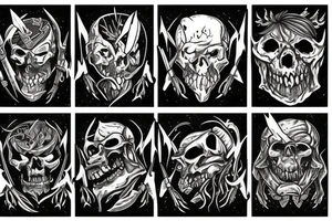 orc with two axes tattoo idea