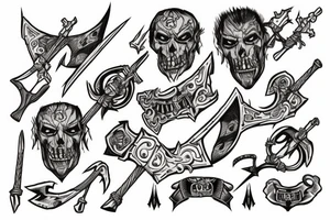 orc with two axes tattoo idea