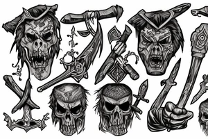 orc with two axes tattoo idea