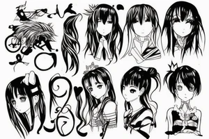 anime girl tattoo idea