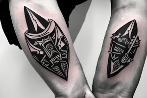 orc holding two-hand axe tattoo idea