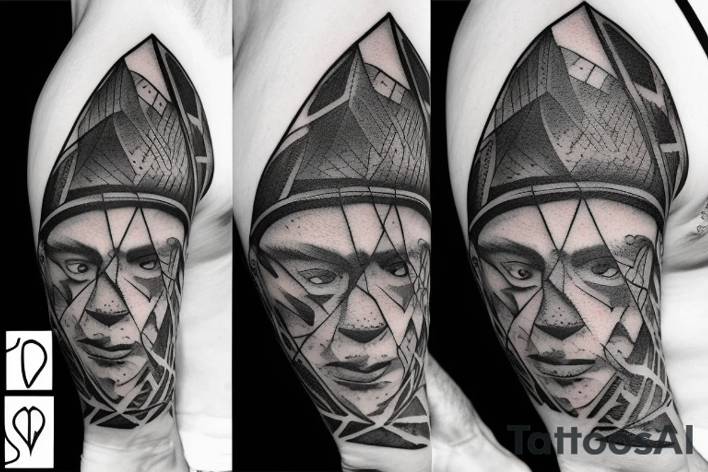 orc holding two-hand axe tattoo idea