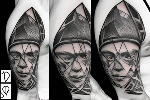 orc holding two-hand axe tattoo idea