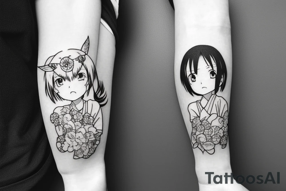 anime girl tattoo idea