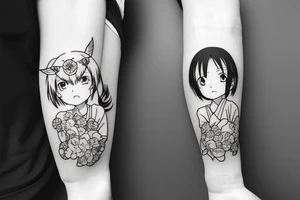 anime girl tattoo idea