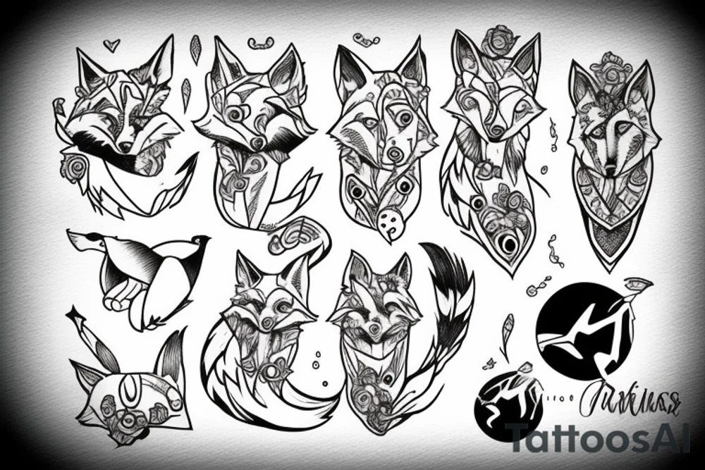 Fox in portal tattoo idea