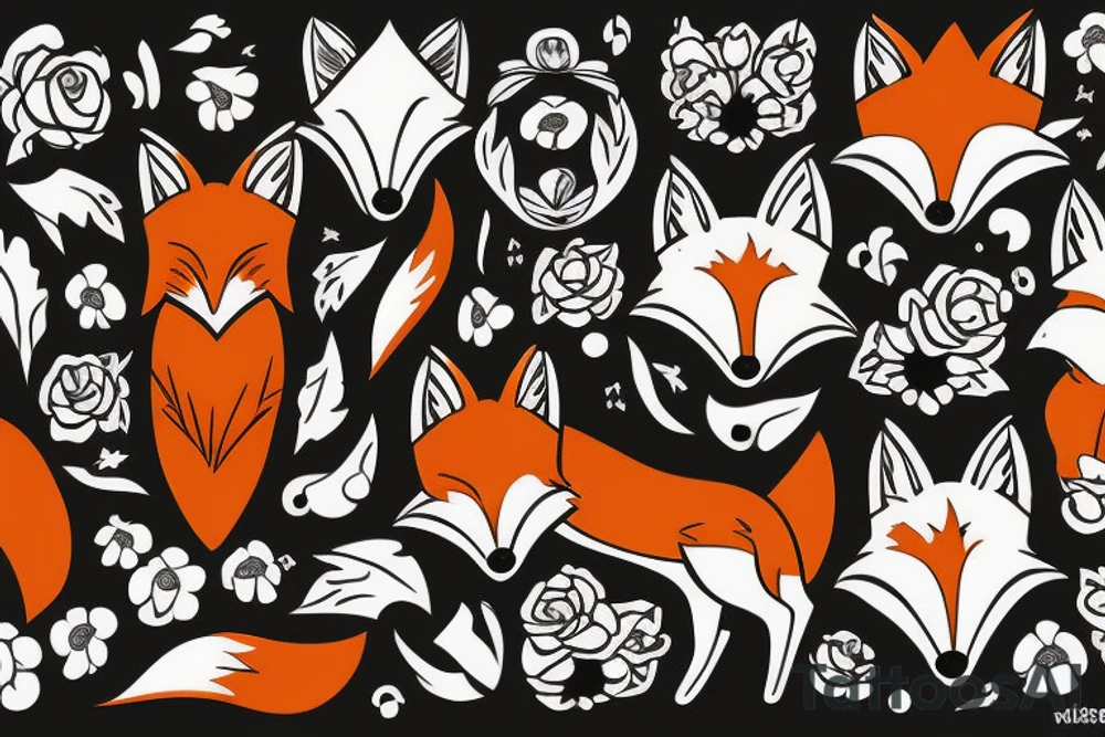 Kissing fox tattoo idea
