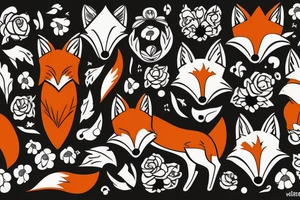 Kissing fox tattoo idea
