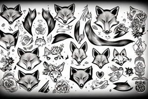 Kissing fox tattoo idea