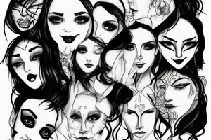 A face that represents the duality of personality, one half gentle and kind and the other kinky and maybe a bit devilish tattoo idea