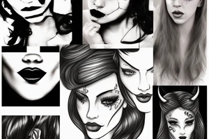 A face that represents the duality of personality, one half gentle and kind and the other kinky and maybe a bit devilish tattoo idea