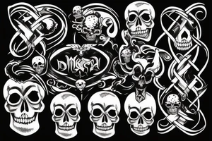 black metall skull dead black inc doth tattoo idea