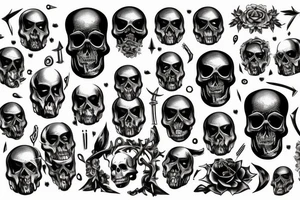 black metall skull dead black inc doth tattoo idea