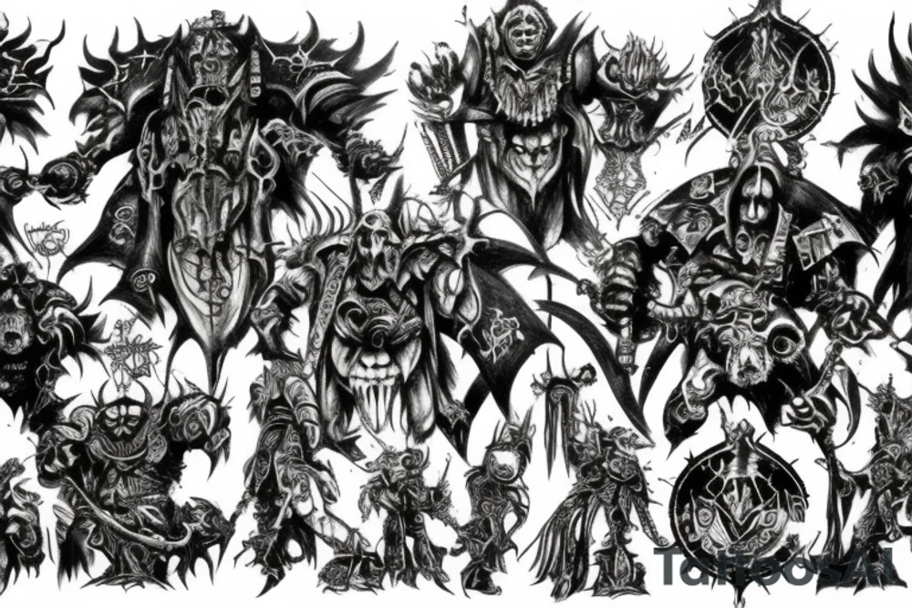 chaos gods from warhammer 40000 tattoo idea