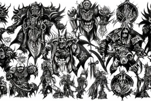 chaos gods from warhammer 40000 tattoo idea