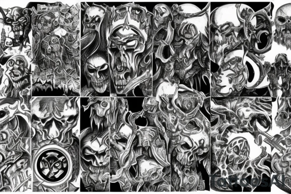 chaos gods from warhammer 40000 tattoo idea