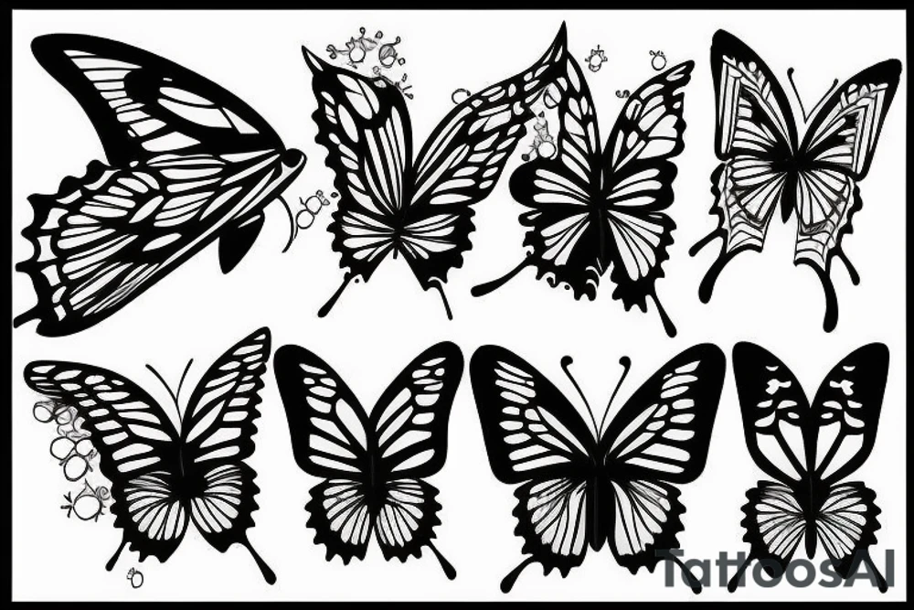 Butterfly on fire tattoo idea