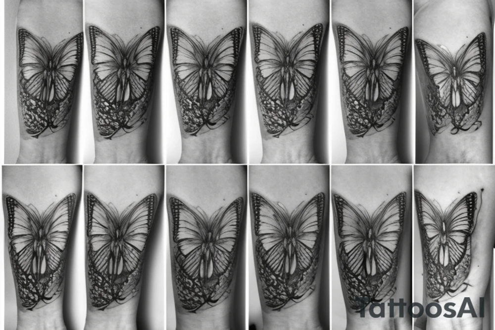 Butterfly on fire tattoo idea