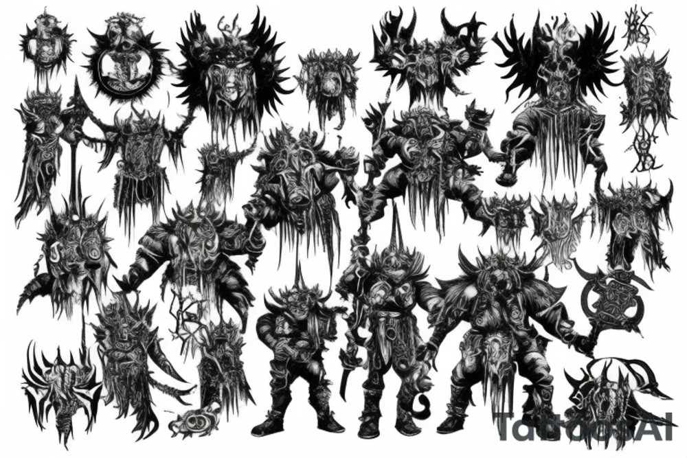 chaos gods from warhammer 40000 tattoo idea
