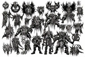 chaos gods from warhammer 40000 tattoo idea