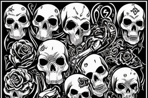 black metall skull dead black inc doth tattoo idea