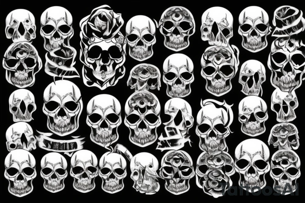 black metall skull dead black inc doth tattoo idea