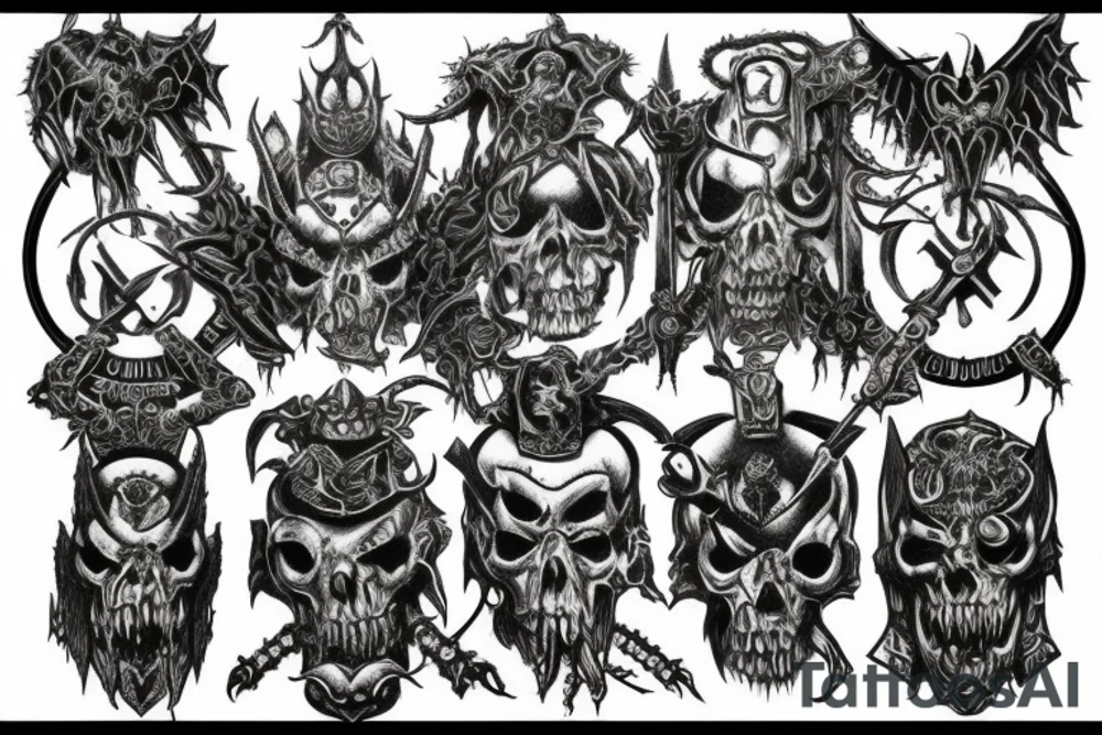 chaos gods from warhammer 40000 tattoo idea