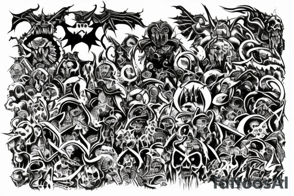 chaos gods from warhammer 40000 tattoo idea