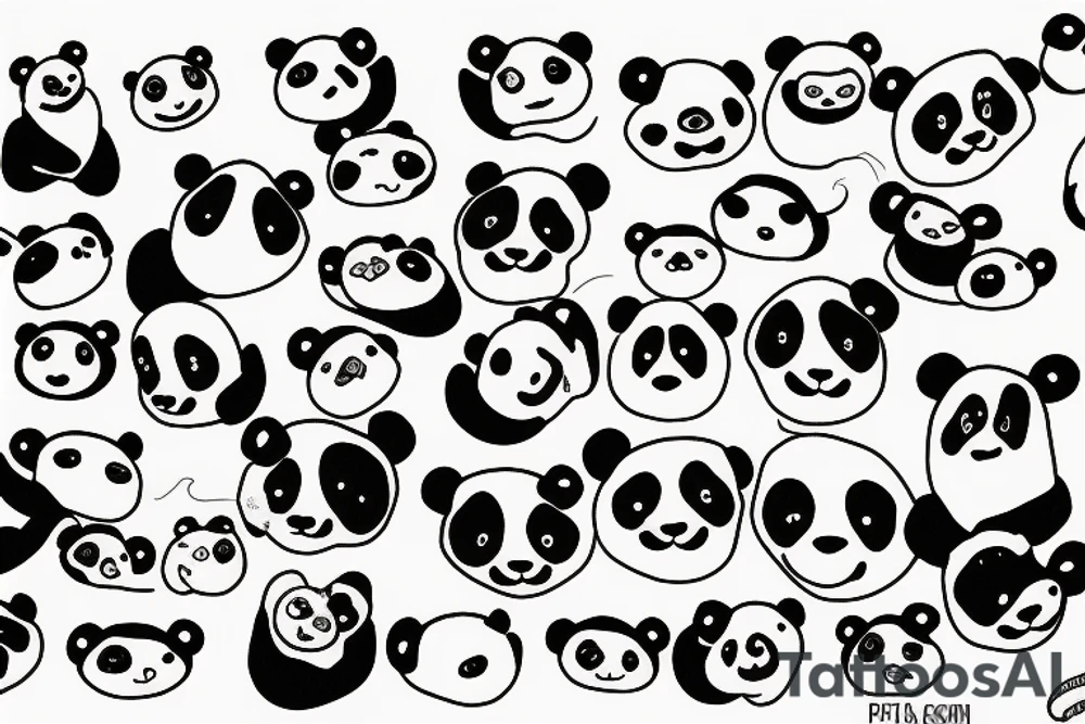 Panda from hex tiles tattoo idea