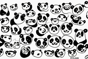 Panda from hex tiles tattoo idea