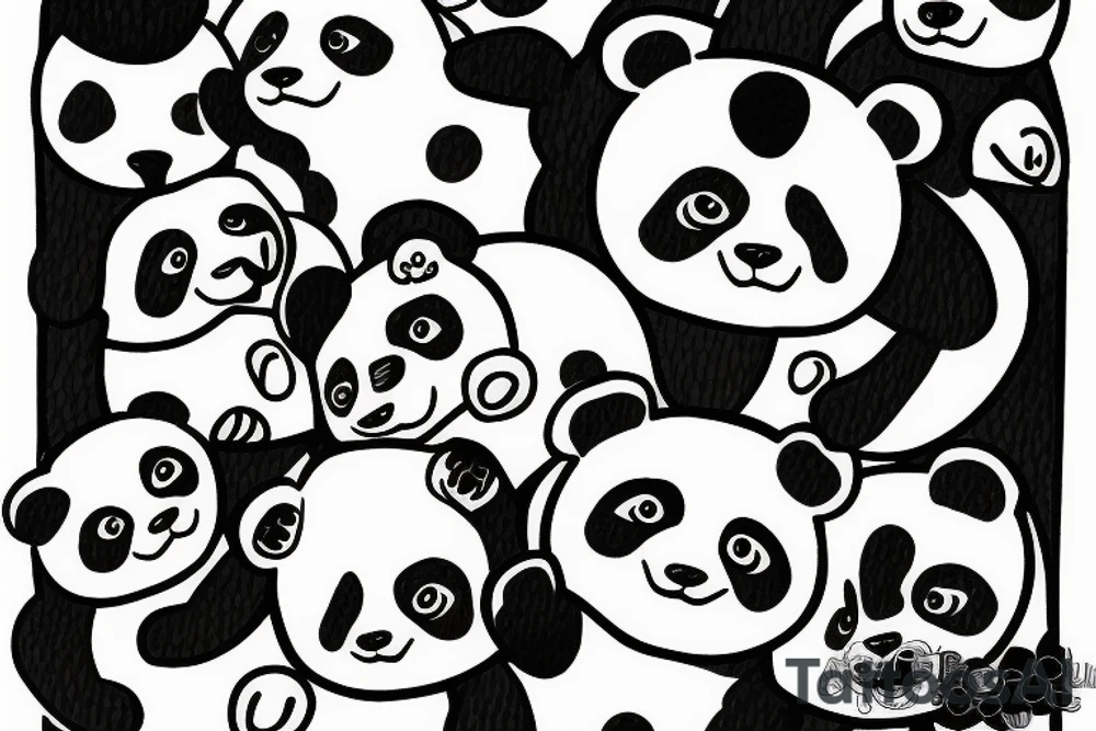 Panda from hex tiles tattoo idea
