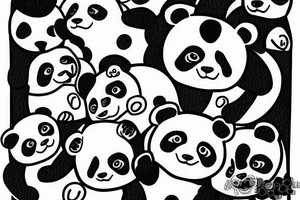 Panda from hex tiles tattoo idea