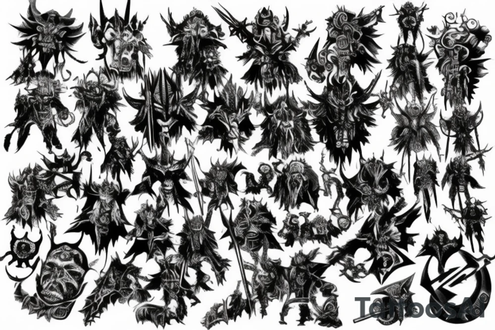 chaos gods from warhammer 40000 tattoo idea