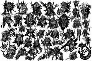 chaos gods from warhammer 40000 tattoo idea