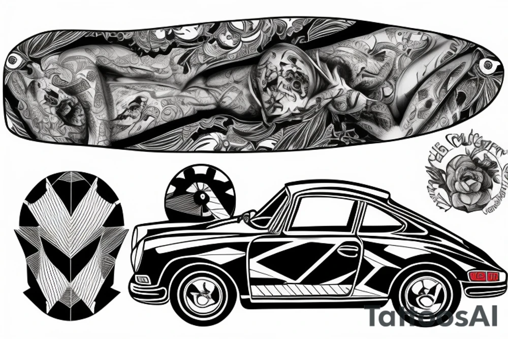 Porshe 911 2008, that rides thrue canyon tattoo idea