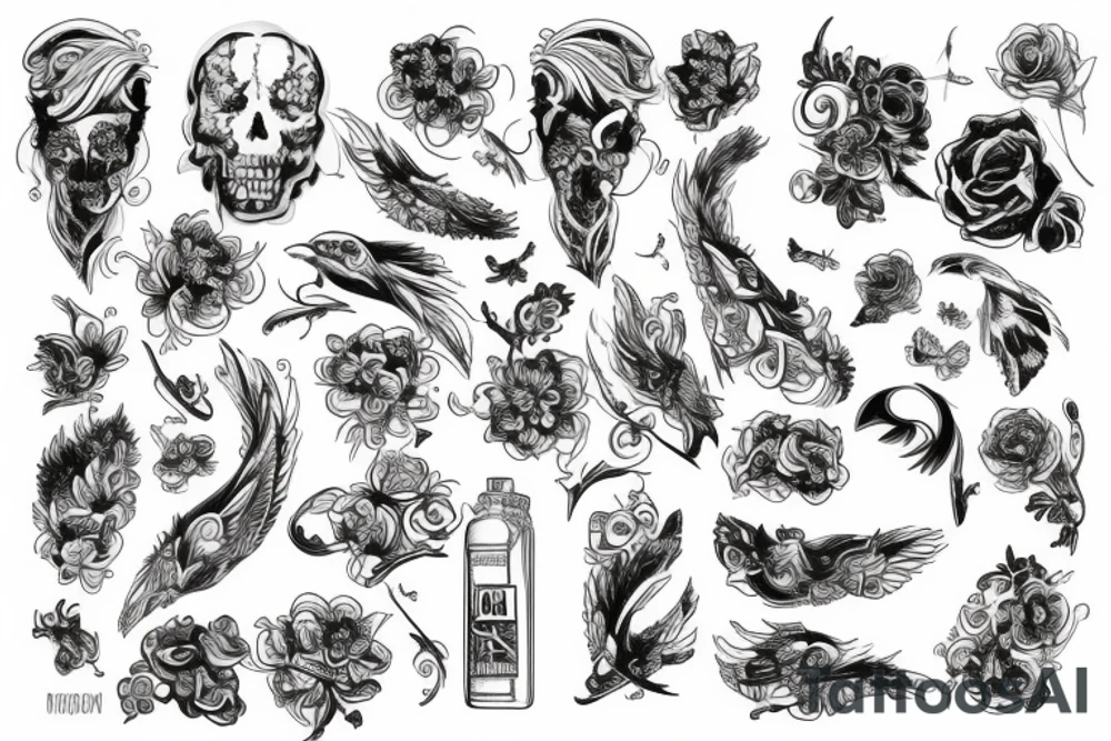 много черепов tattoo idea