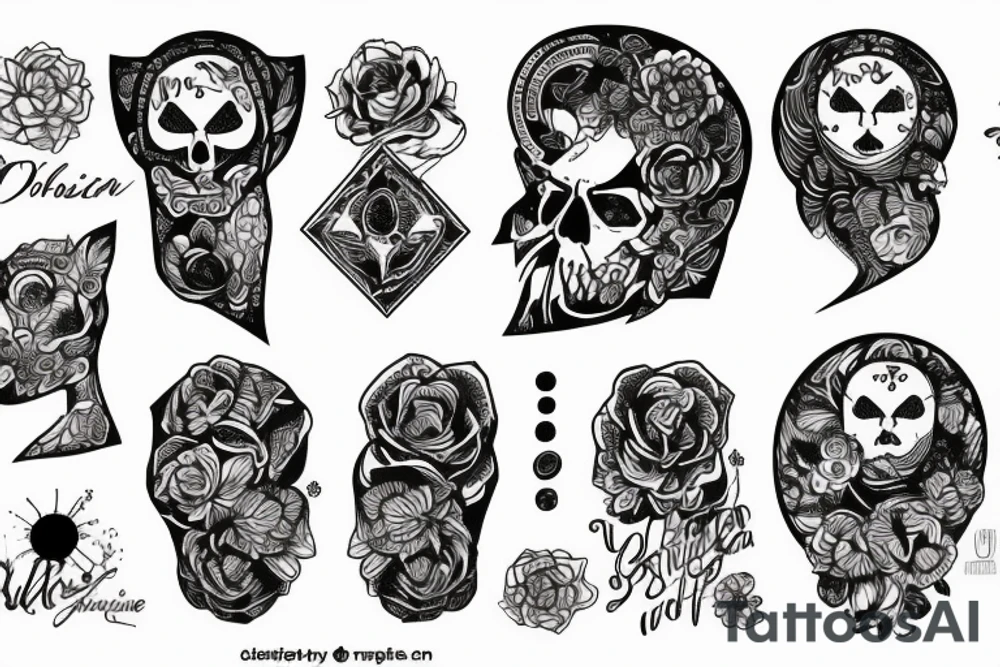 много черепов tattoo idea