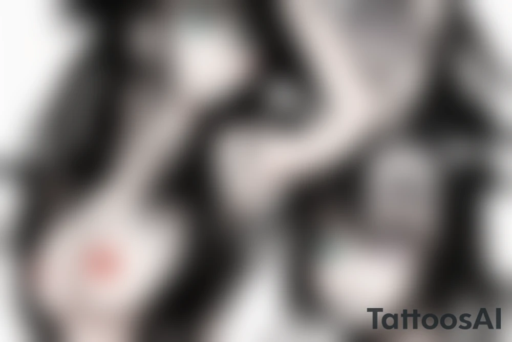 Sexy anime girl ahegao tattoo idea