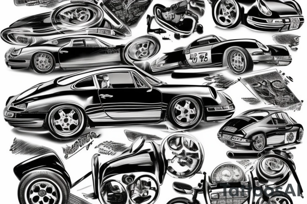 Porshe 911 2008, that rides through canyon tattoo idea