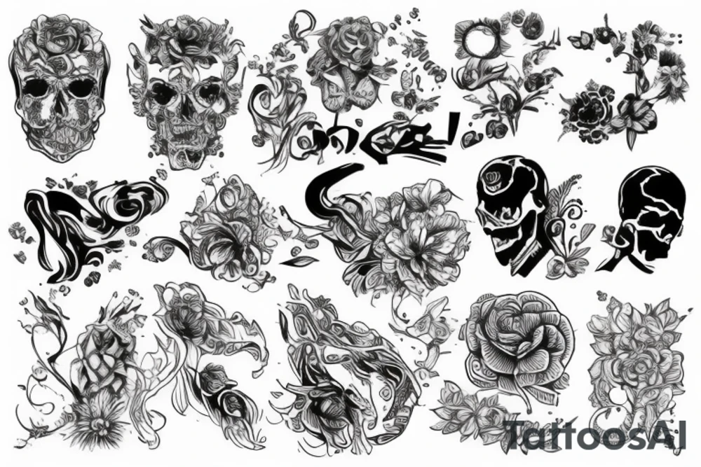 черепушки на всю руку tattoo idea
