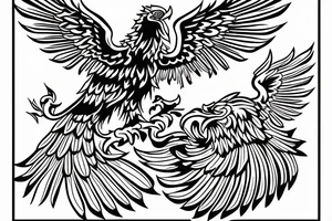 russian double-headed eagle in black style in German style tattoo idea